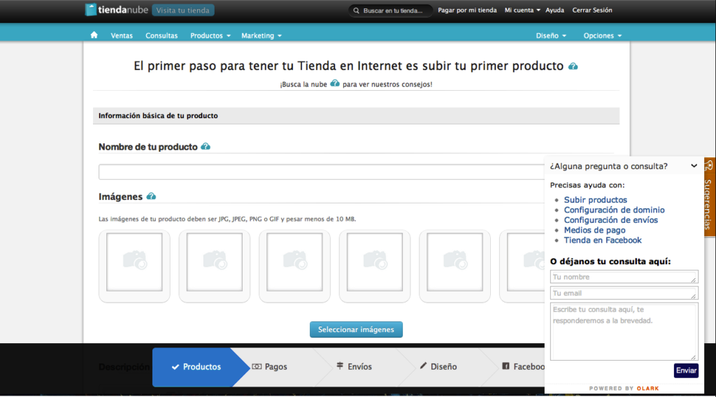 Formulario de Contacto en el Administrador Nube Formulario de Contacto en el Administrador Nube