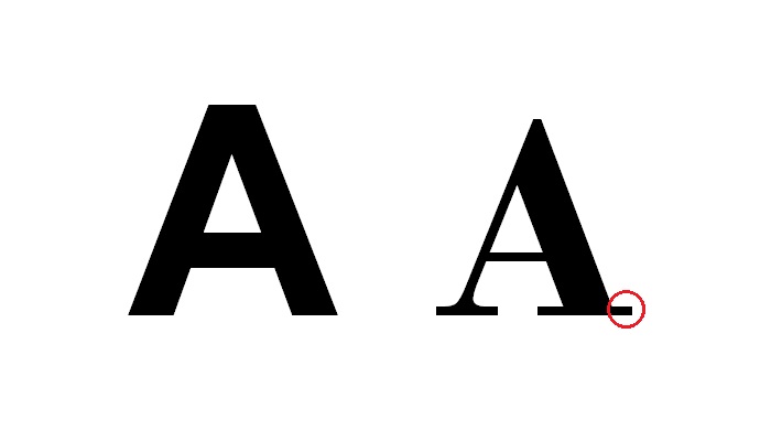 Letras "A" sem e com serifa