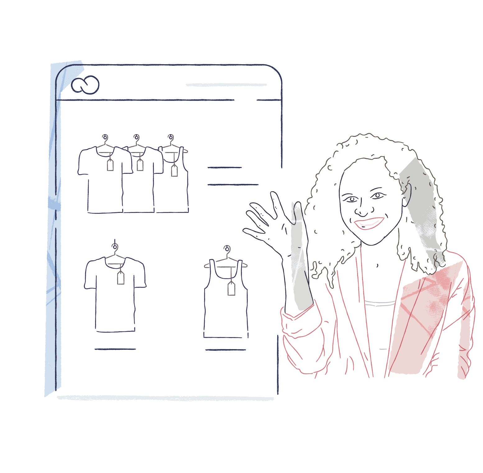 Ilustración tienda en línea