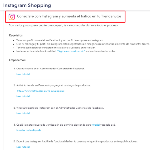 Instagram Shopping - Opción 2