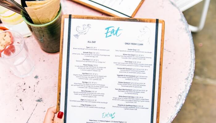 Como adicionar um menu personalizado autoadministrável? Cardápio de restaurante representa o menu personalizável