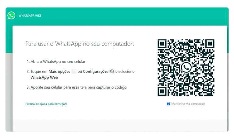 Captura de tela do WhatsApp Web
