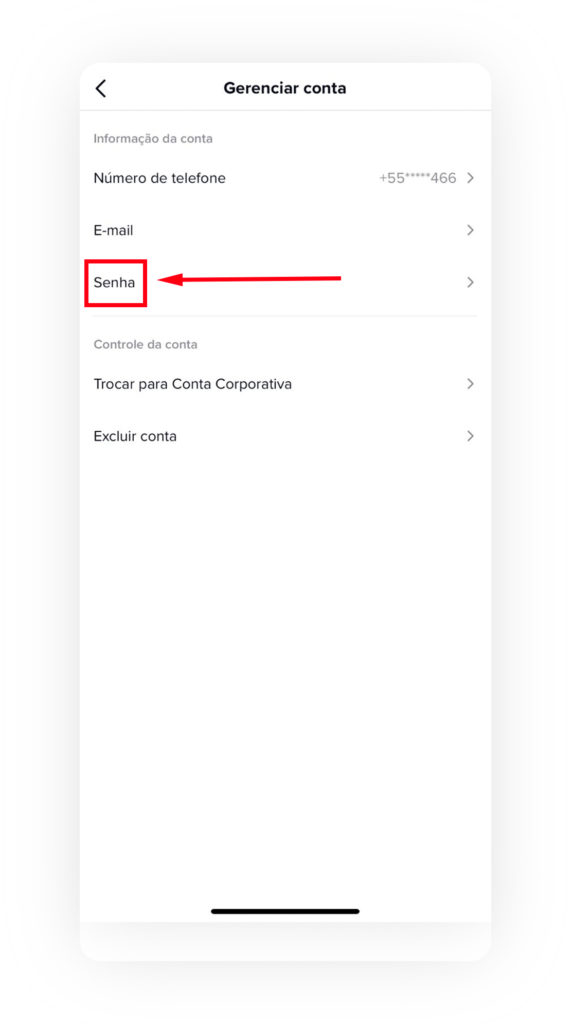 Captura de tela mostrando como recuperar conta no TiktTok.