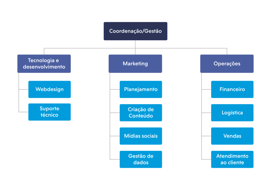 Imagem mostrando um organograma de e-commerce.
