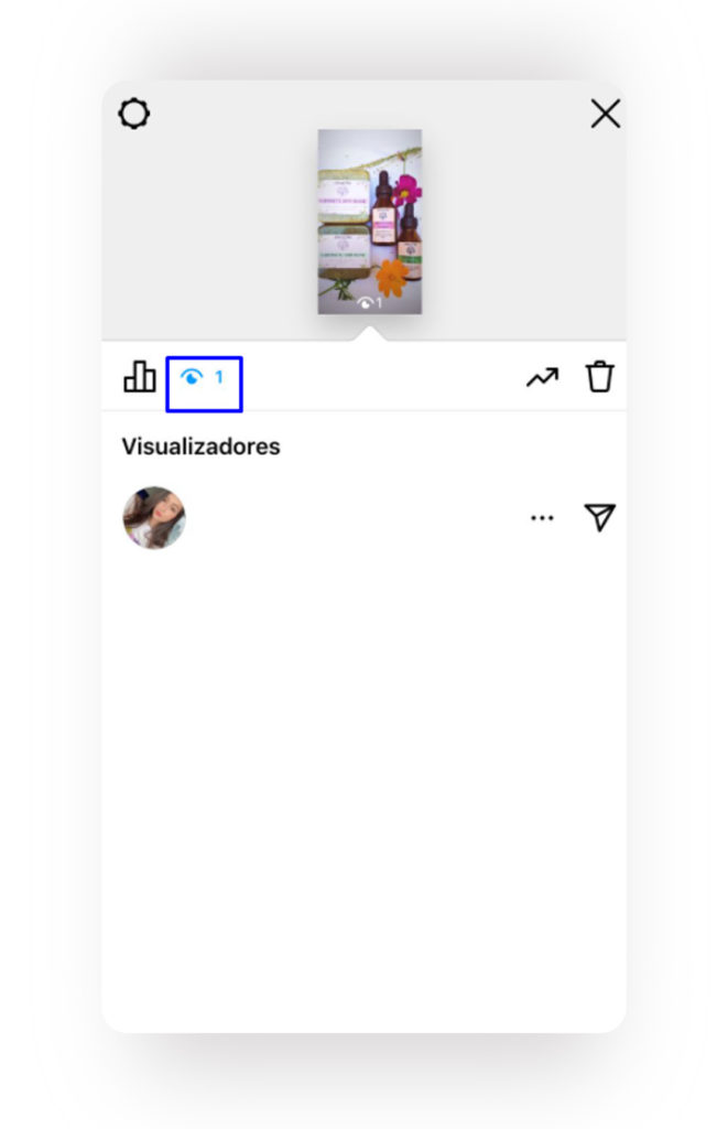 Captura de tela mostrando como saber quem visualizou Destaques do Instagram