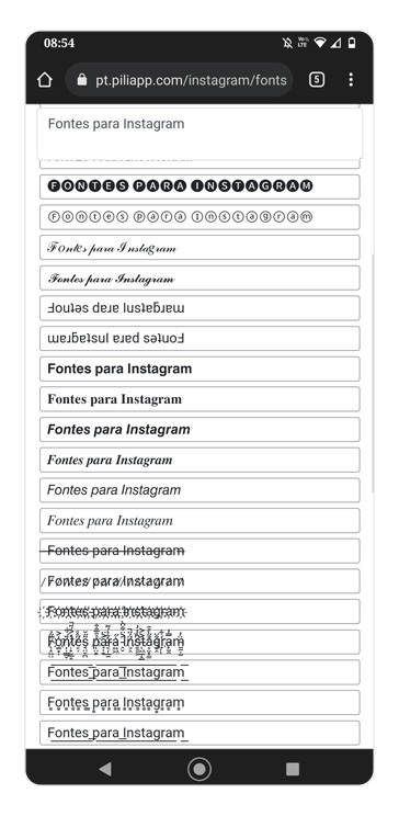 Imagem ilustrativa do app Piliapp de fonte para instagram