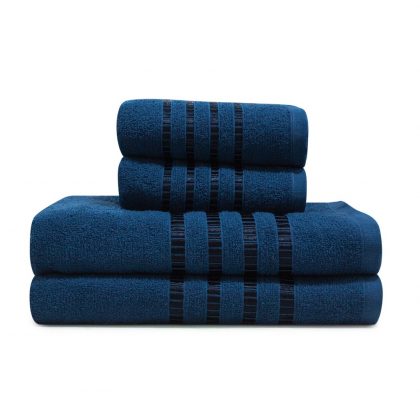 kit de toalhas de rosto e banho azul
