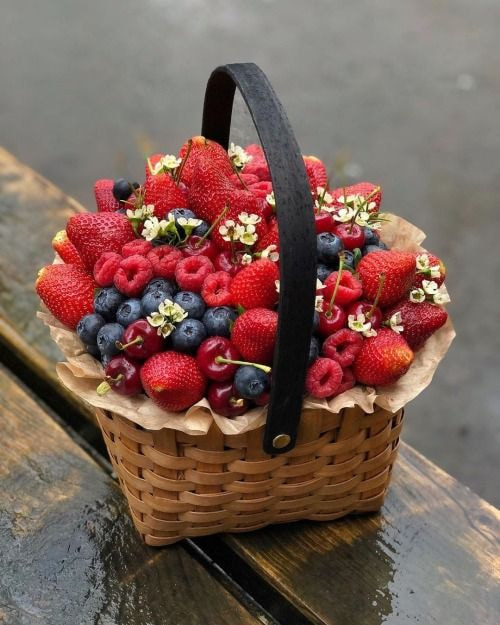Imagem de uma cesta de frutas