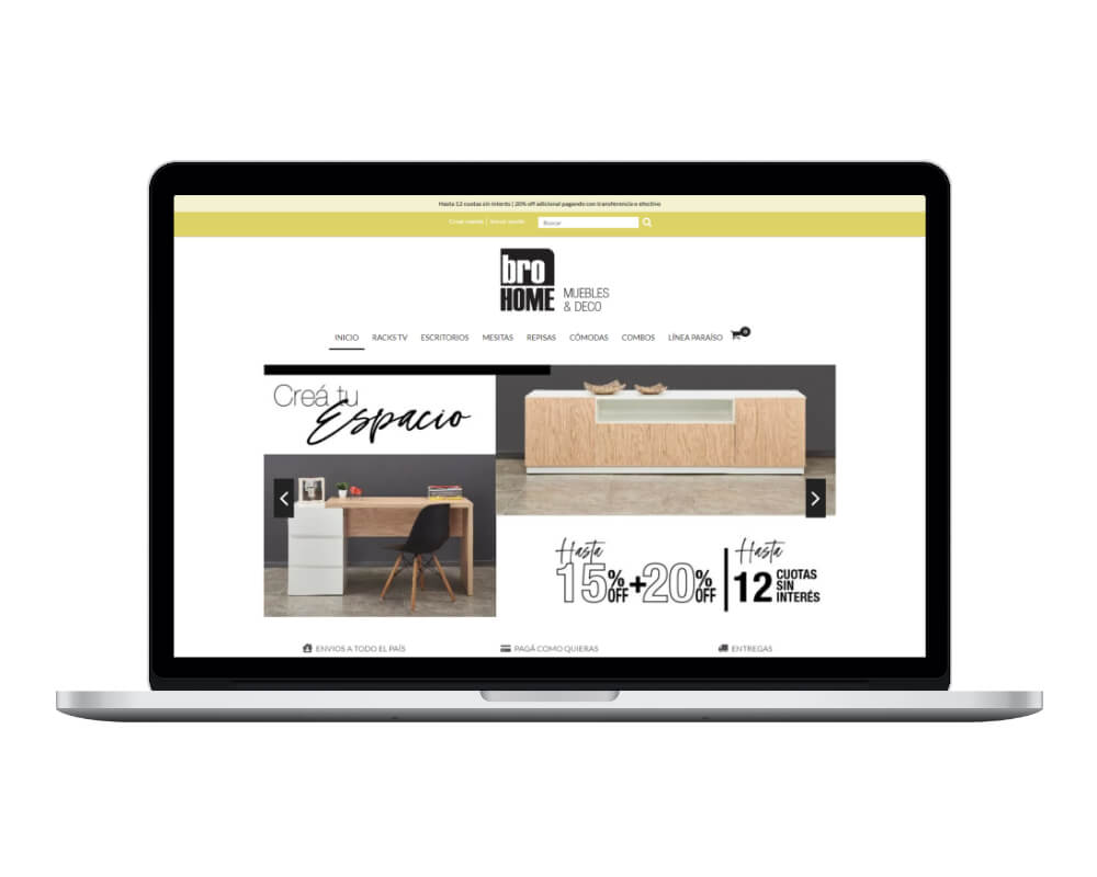 Ejemplo de diseños de tiendas online por BroHome