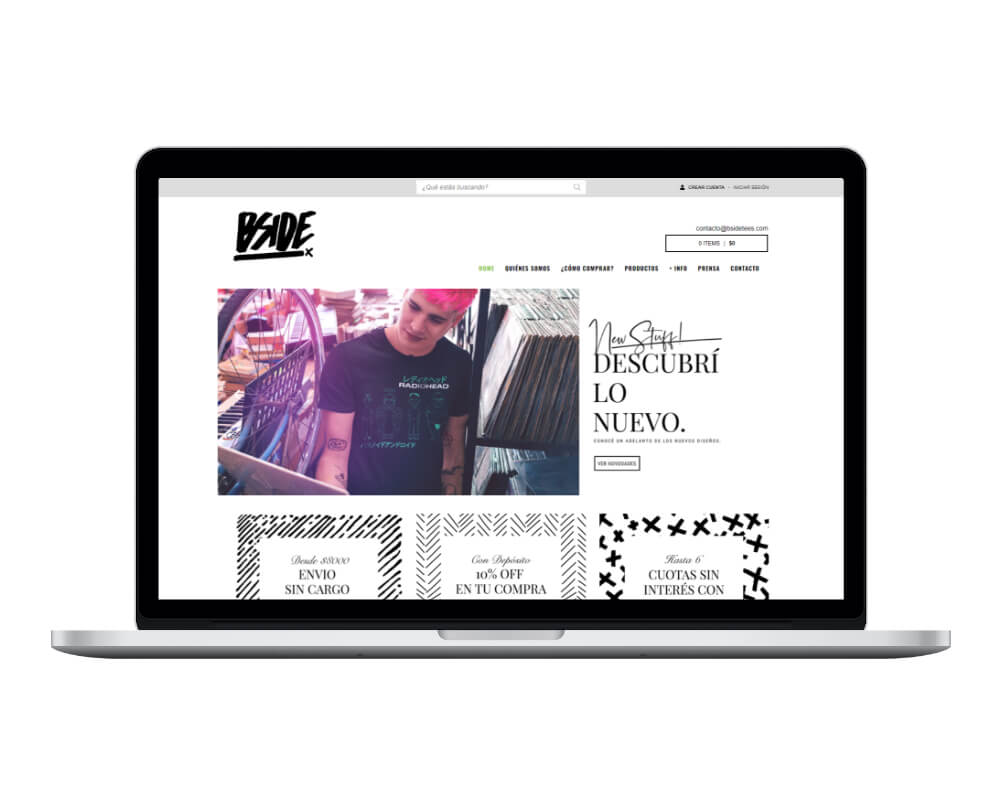 Ejemplo de diseños de tiendas online por BSIDE