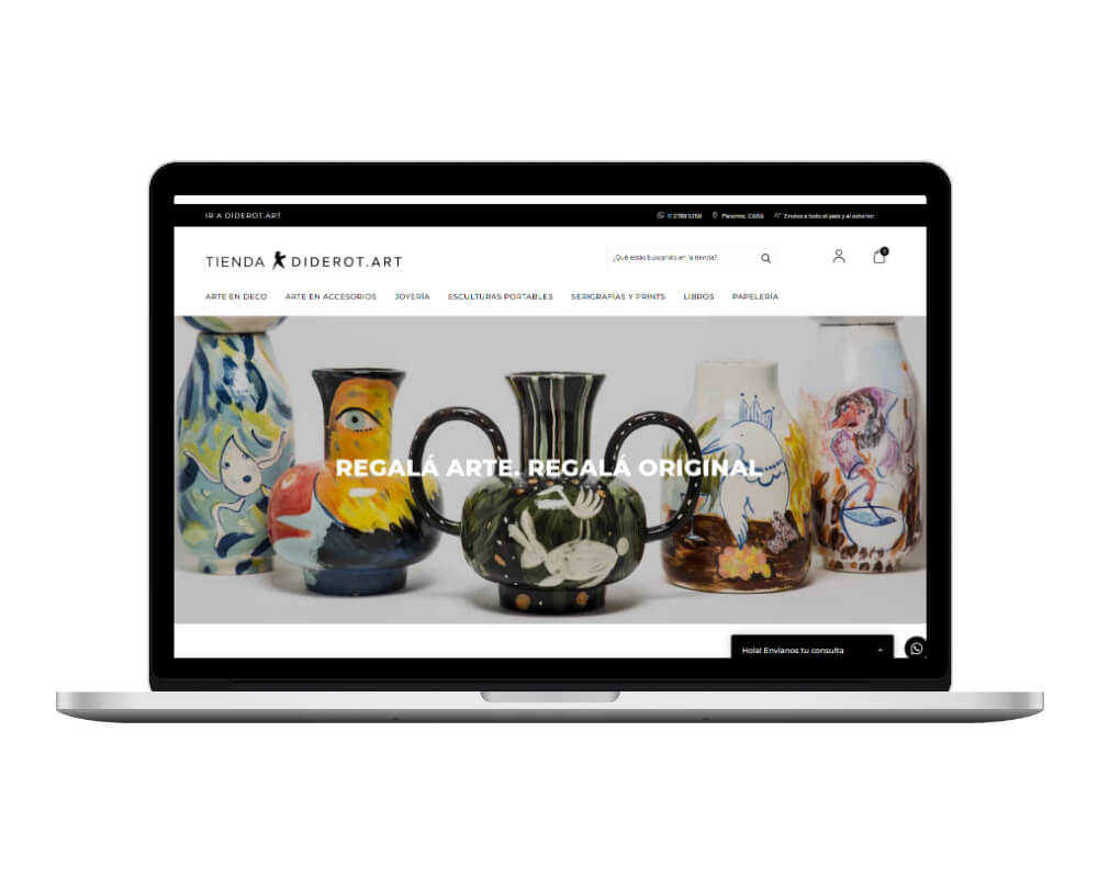 Ejemplo de diseños de tiendas online por Diderot