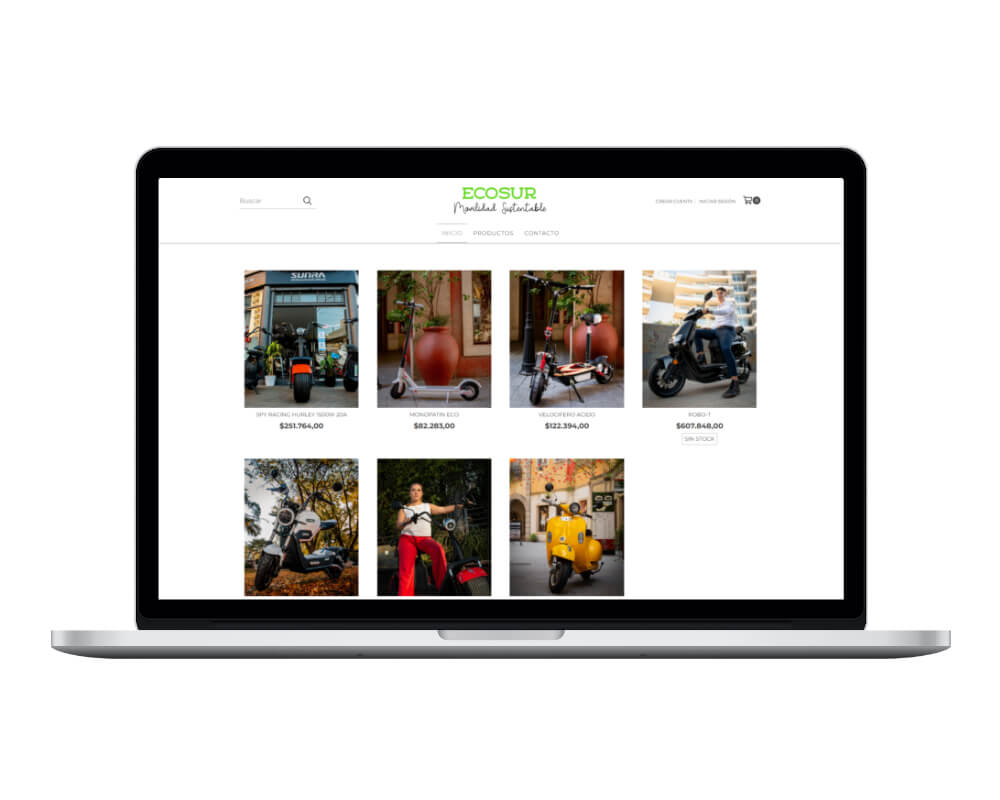Ejemplo de diseños de tiendas online por Ecosur