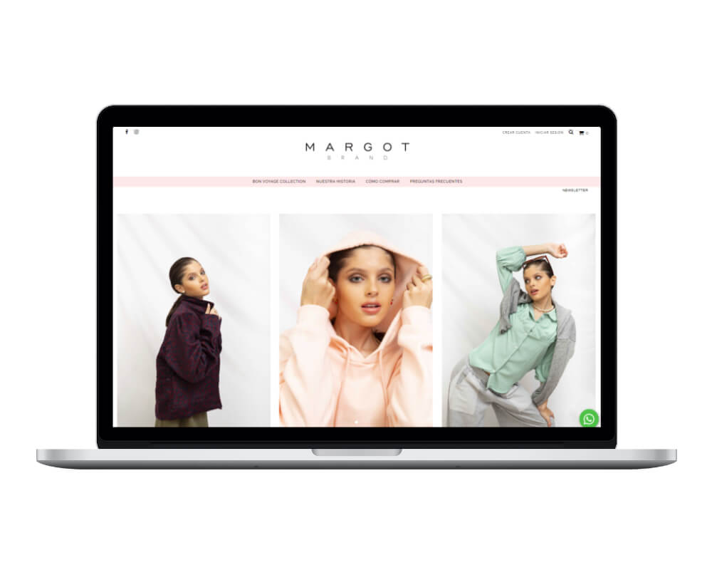 Ejemplo de diseños de tiendas online por Margot