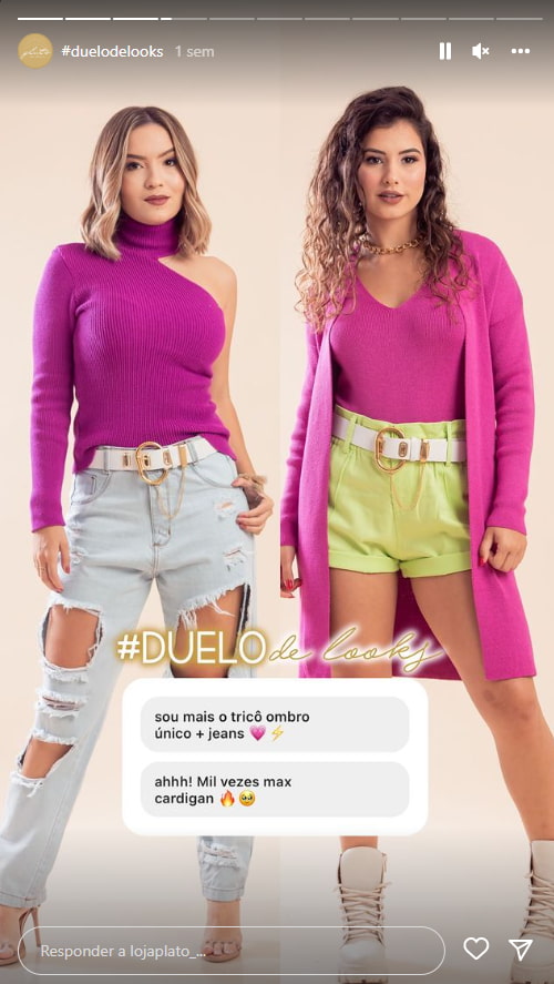Imagem mostrando post de moda para Instagram da Loja Platô.