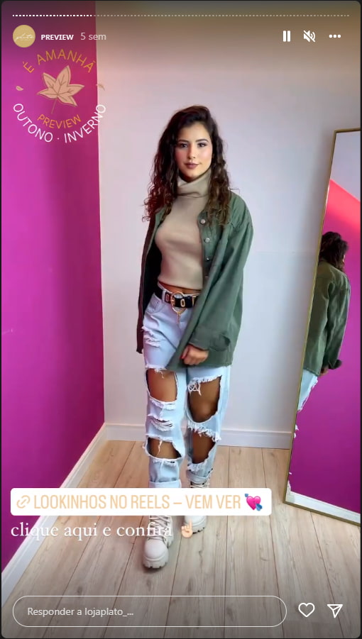 Imagem mostrando post de moda para Instagram da Loja Platô.