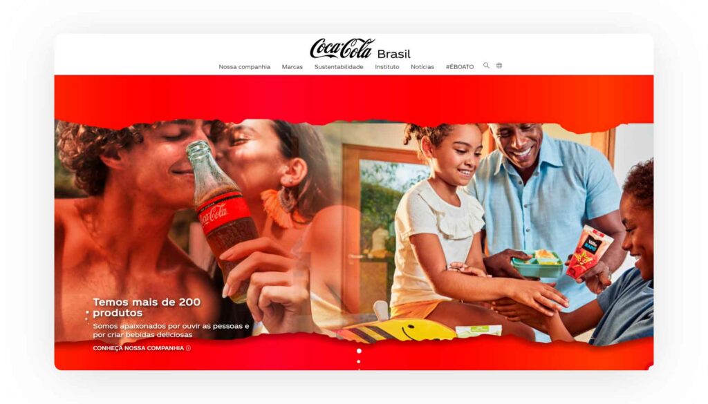 Captura de tela exemplo de Inbound Marketing Coca-Cola