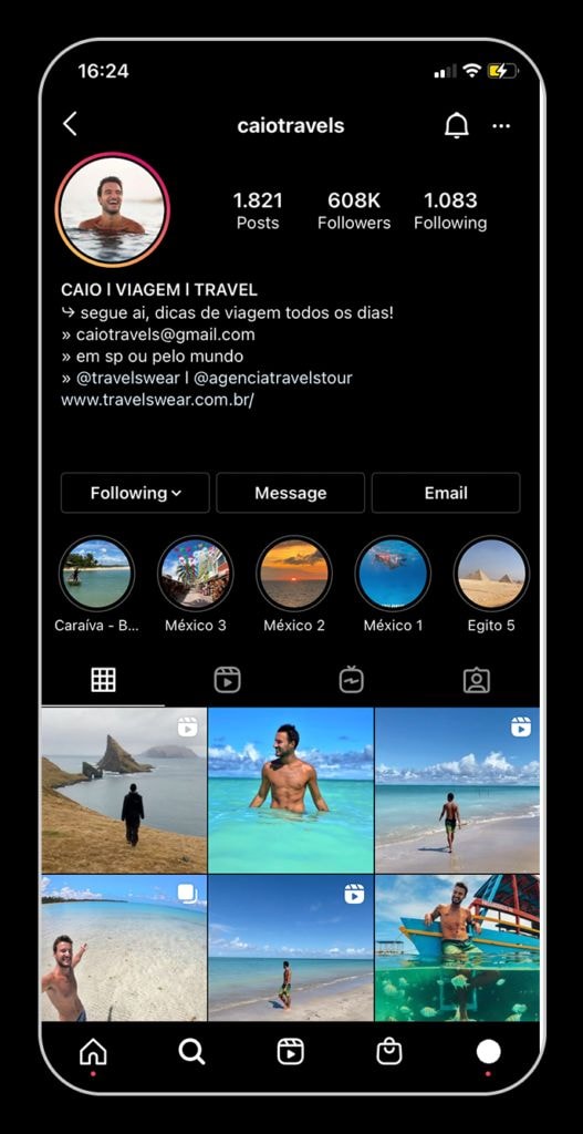 11 ideias para ganhar dinheiro no Instagram 9 Blog de viagem @caiotravels no Instagram