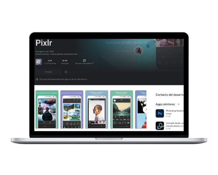 Ejemplo de la app para editar fotos Pixlr.