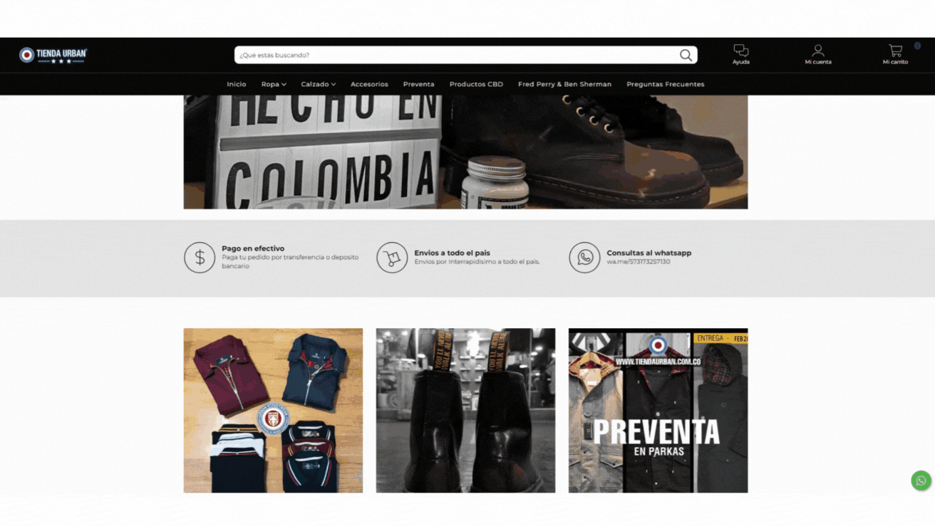 Página web Tienda Urban
