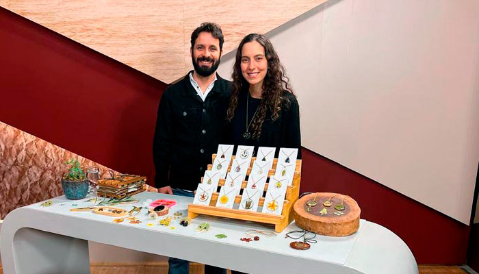 Isabelle Cerceau e Samuel Siriani do Amana Ateliê em participação especial no programa Brasil das Gerais, da Rede Minas TV.