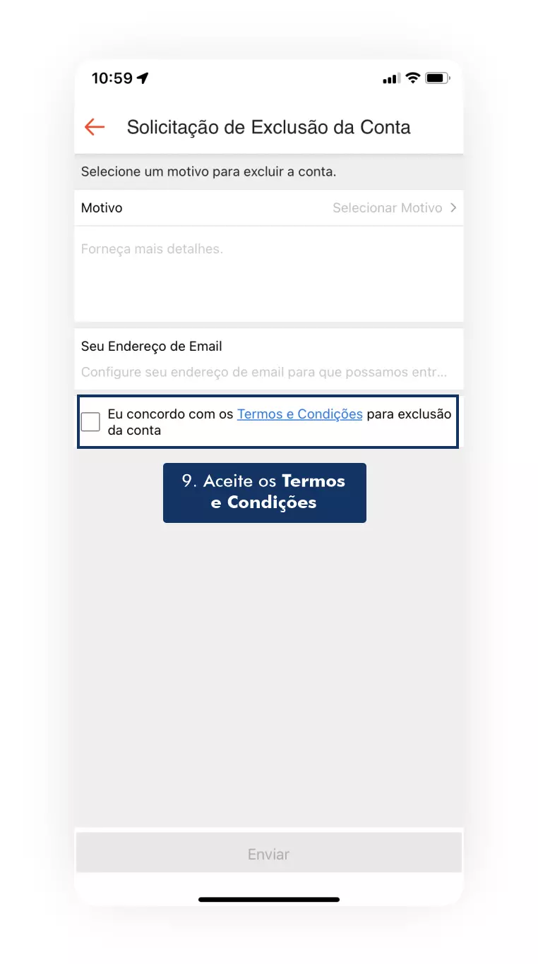 Aceite os &rdquo;Termos e Condi&ccedil;&otilde;es&rdquo;