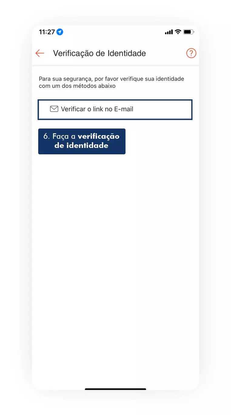 Verifique sua identidade por e-mail ou telefone