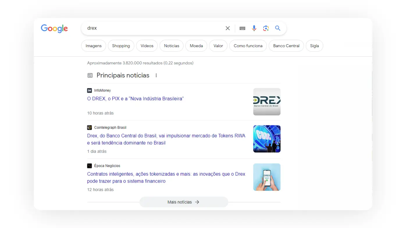 Print notícias na SERP.