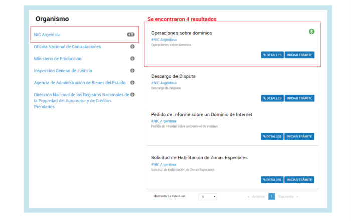  Captura de pantalla de la web de NIC Argentina para el tutorial: Cómo registrar un dominio .com.ar en NIC, paso 3.
