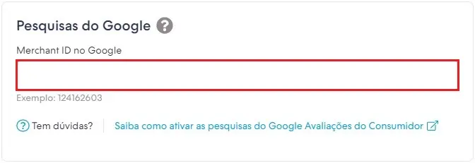 Código Merchant ID Nuvemshop