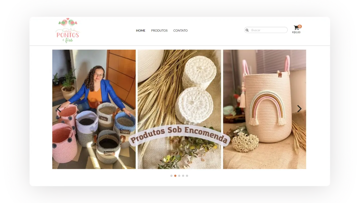 Loja virtual Ateliê Pontos e Fios