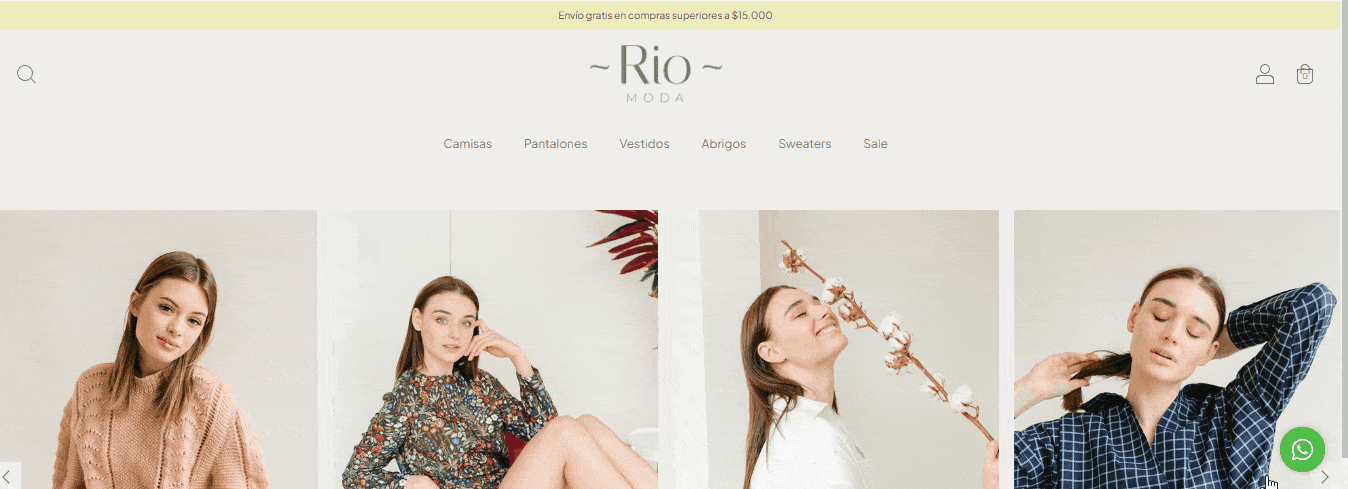 Ejemplo de plantilla e-commerce.