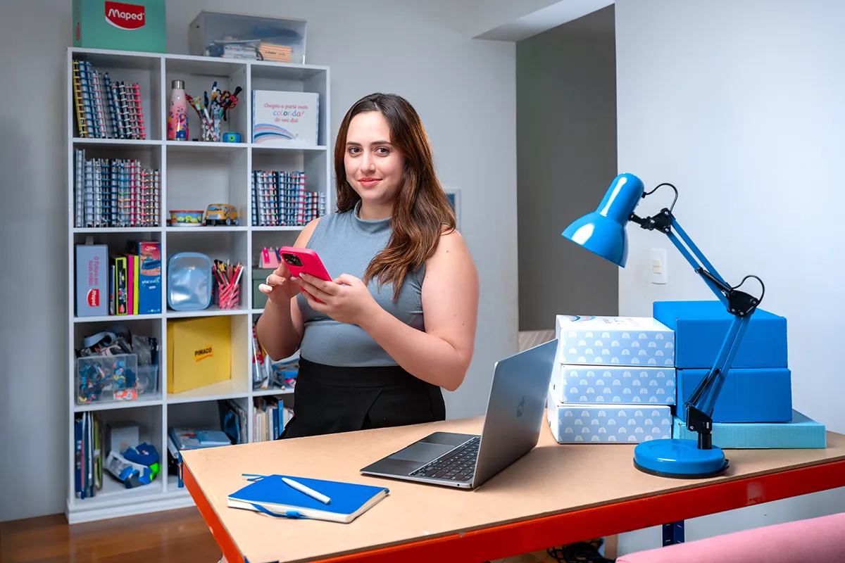 Empreendedora Marcela Moura da Papelaria dos Concurseiros.
