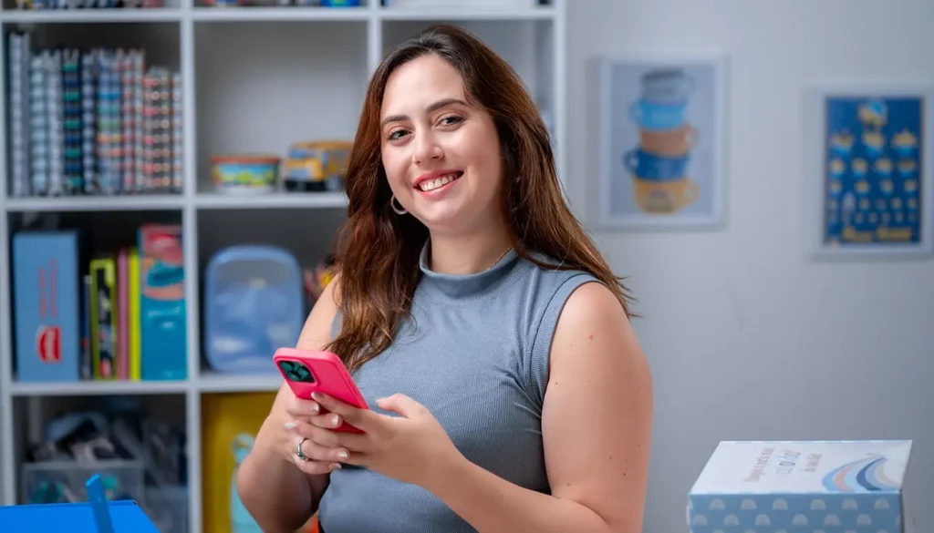Empreendedora Marcela Moura da Papelaria dos Concurseiros.