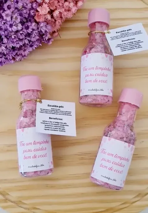 Escalda pés caseiro para lembrancinha.