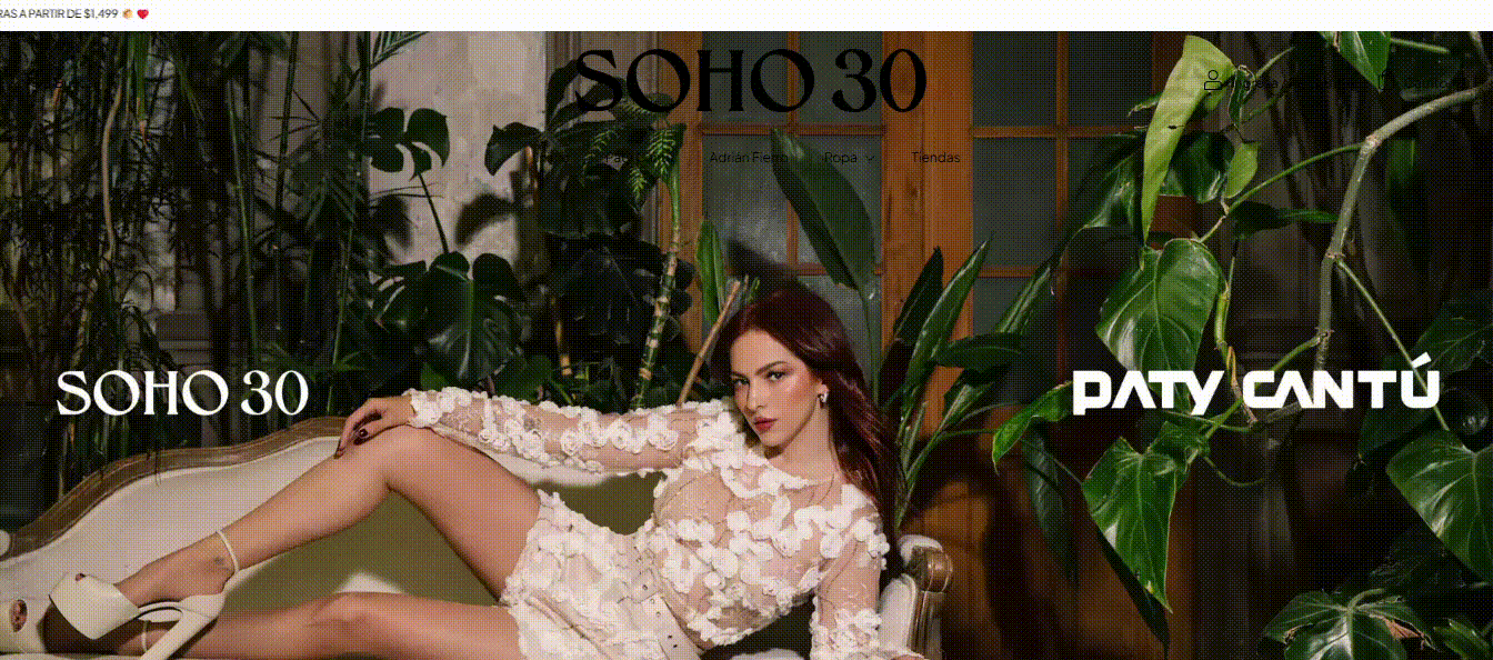 Grabación de pantalla de la tienda de Soho, creada con la plantilla de Tiendanube Rio.