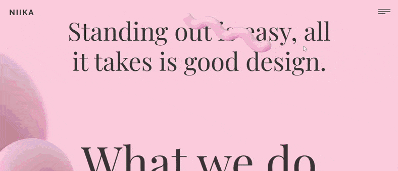 Efecto parallax en el sitio web de la agencia Niika.