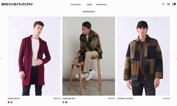 La tienda de Bensimon con Tiendanube Evolución.