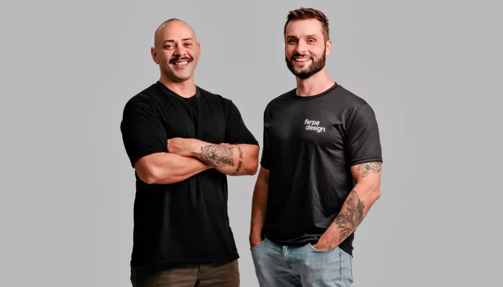 Sócios-fundadores da Ferpa Design, Fernando Sucollotti e Rodrigo Barros da Silva.