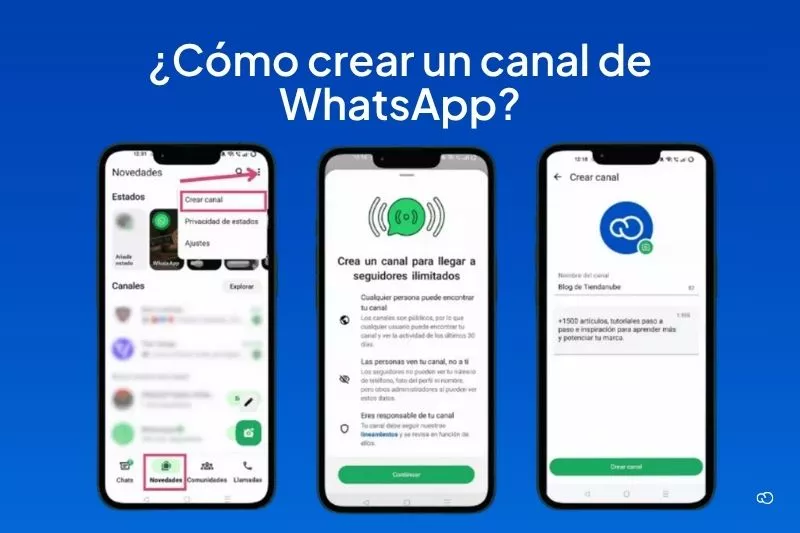 Pasos sobre cómo crear un canal de WhatsApp.