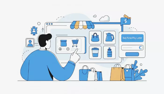 Compra ahora y paga después (BNPL), ¿qué es y cómo funciona? Persona adquiriendo productos online y pagando con la opción BNPL.