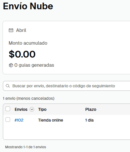 Proceso para generar guías en Envío Nube en México.