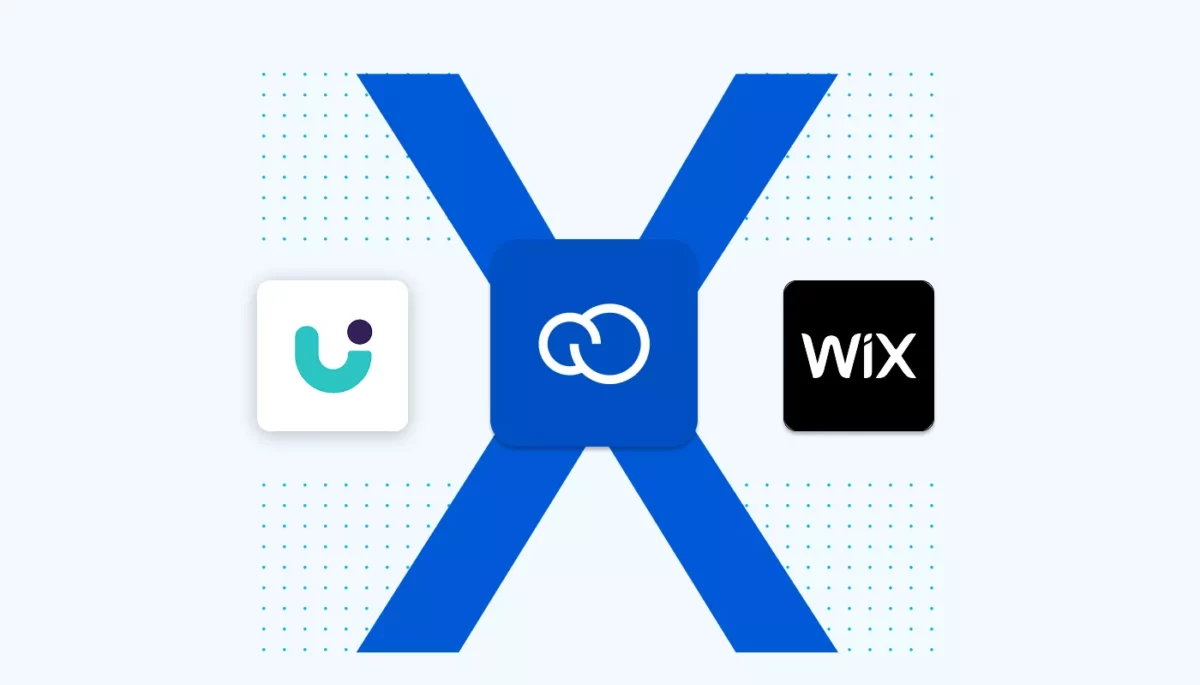 Nuvemshop, Wix ou Loja Integrada: qual é a melhor para o meu negócio? Imagem limpa com fundo azul claro e os logos da Loja Integrada, Nuvemshop e Wix. Ao fundo, vemos o símbolo de um X, ilustrando o comparativo entre as plataformas.