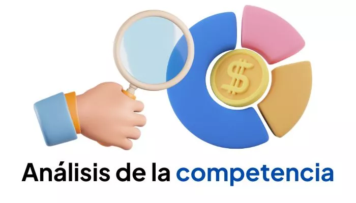 Ilustración que muestra cómo realizar un análisis de la competencia para identificar oportunidades y comparar estrategias de negocio.