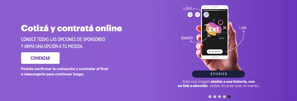 Captura de pantalla del sitio de la CACE para seleccionar un cotizador.
