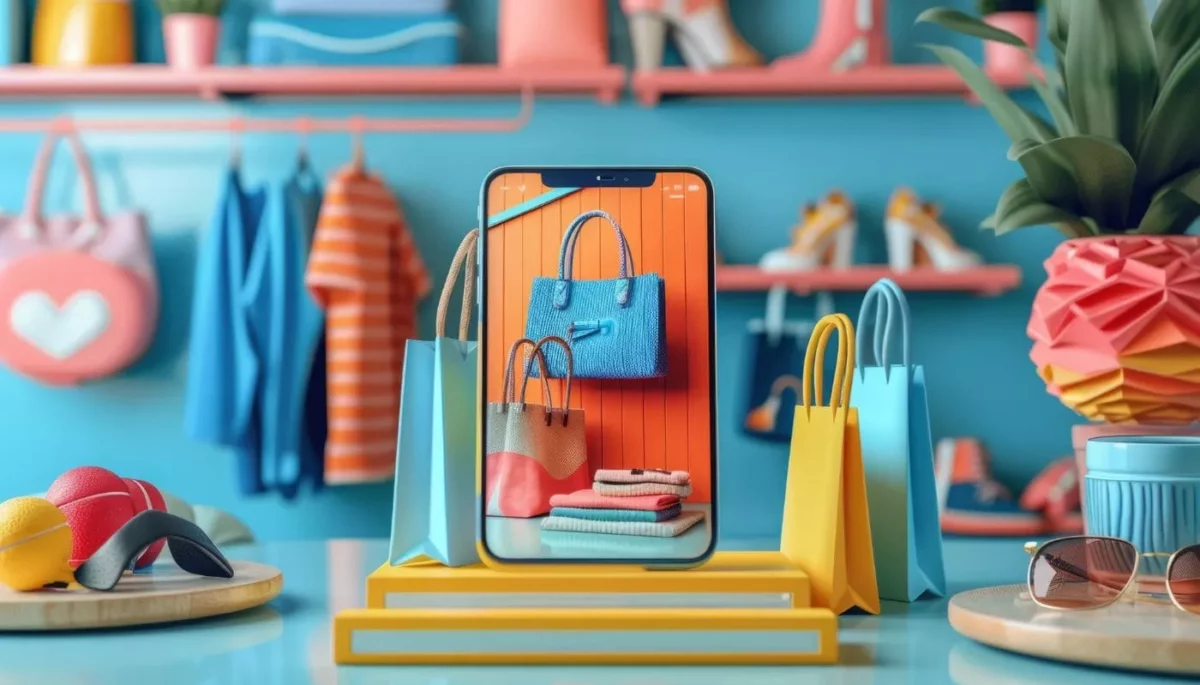Como usar o checkout personalizado para aumentar a conversão? Imagem mostra produtos de uma loja virtual refletidos em celular, para ilustrar como é um checkout personalizado