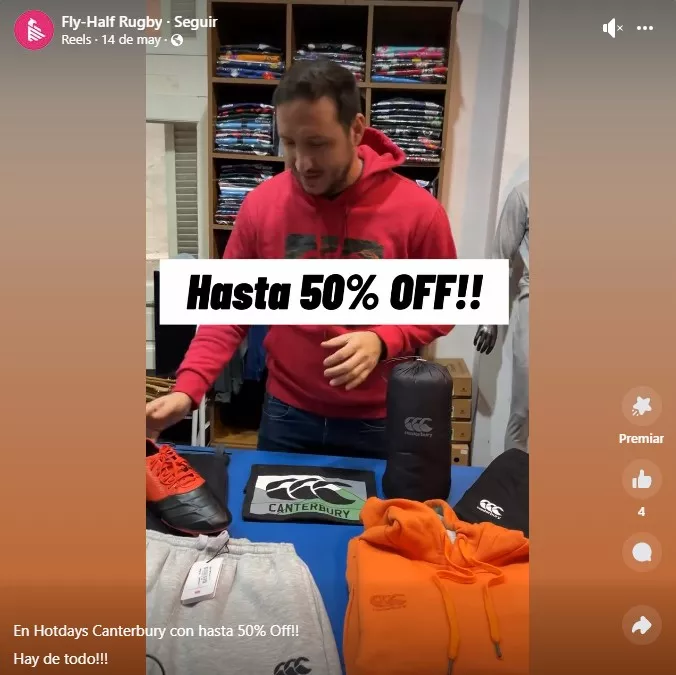 Ejemplo de cupon de descuento en redes sociales.