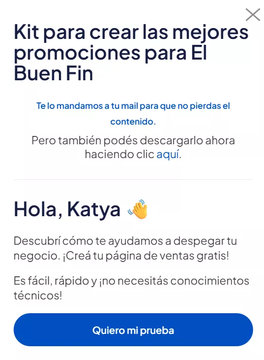 Proceso de descarga de Kit para triunfar en El Buen Fin.