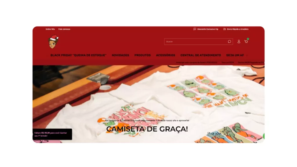 Captura de tela da loja Nuvemshop Amálias Concept com promoção de Black Friday