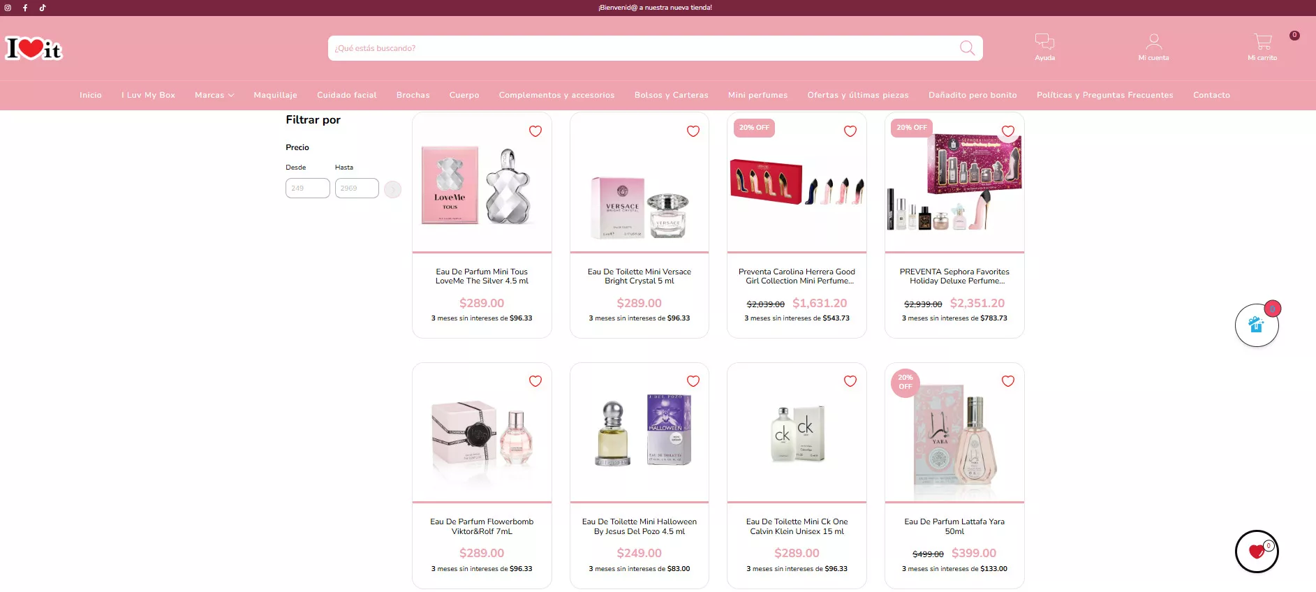 Tienda en línea que vende perfumes originales en México.