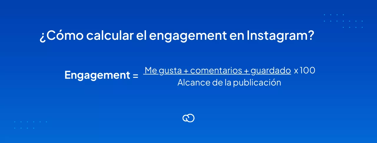 Formula de cómo calcular el engagement en Instagram dependiendo el alcance.